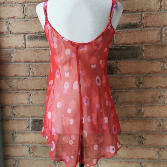 LaSenza red heart print sheer camisole lingerie - Picture 4 of 6